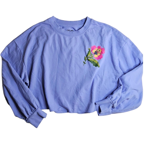 Target Tops - Target Purple Sweatshirt with Floral Embroidery